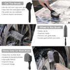 Kit de detalles de automóvil, juego de cepillos para detalles de automóvil, kit de limpieza de automóvil, herramientas de detallado automático para ruedas interiores y exteriores, accesorios profesionales de lavado de automóviles con herramienta de