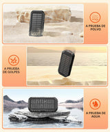 QiSa Cargador solar de 40000 mAh, 4 cables integrados y manivela, c...