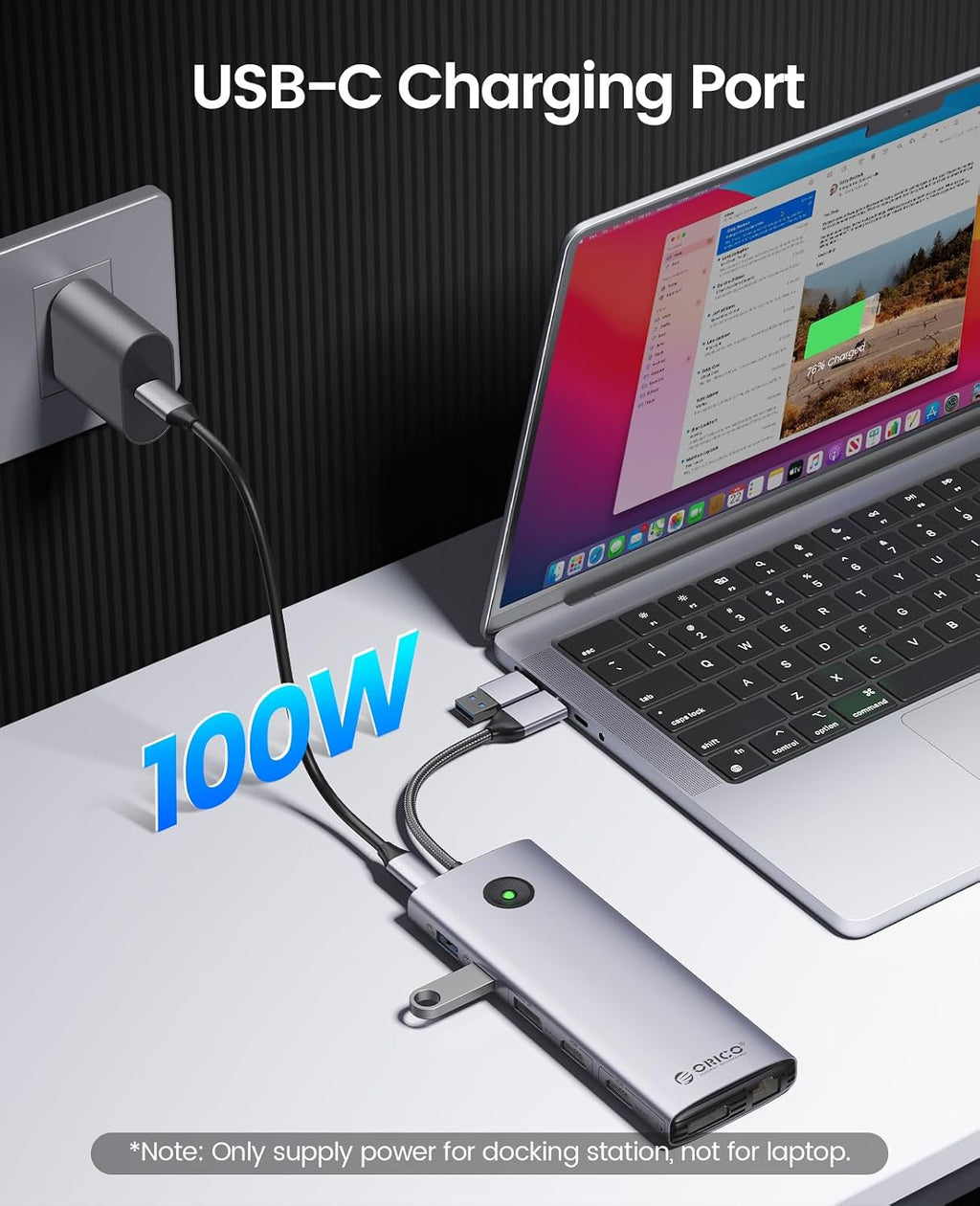 ORICO Estación de acoplamiento DisplayLink de 10 Gbps para MacBook M1/M2/M3