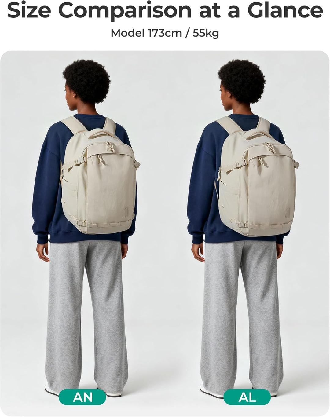 BAGSMART Mochila de viaje de mano, mochila de viaje grande de 17.3...