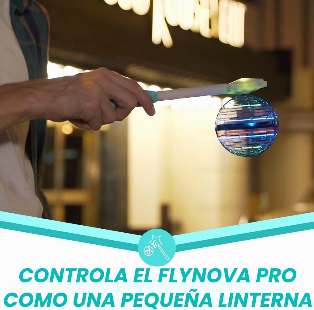 Esfera de orbe voladora azul con varita, spinner volador, accesorio para Navidad, regalo de cumpleaños, juguete para niños y adolescentes de 6, a 10 años de edad, globo cósmico, dron bumerán