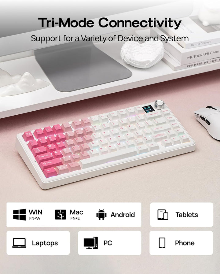 EPOMAKER X Aula F75 MAX Teclado mecánico inalámbrico con pantalla T...