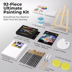 Nicpro Juego de lienzos de pintura acrílica de 92 piezas para adultos con