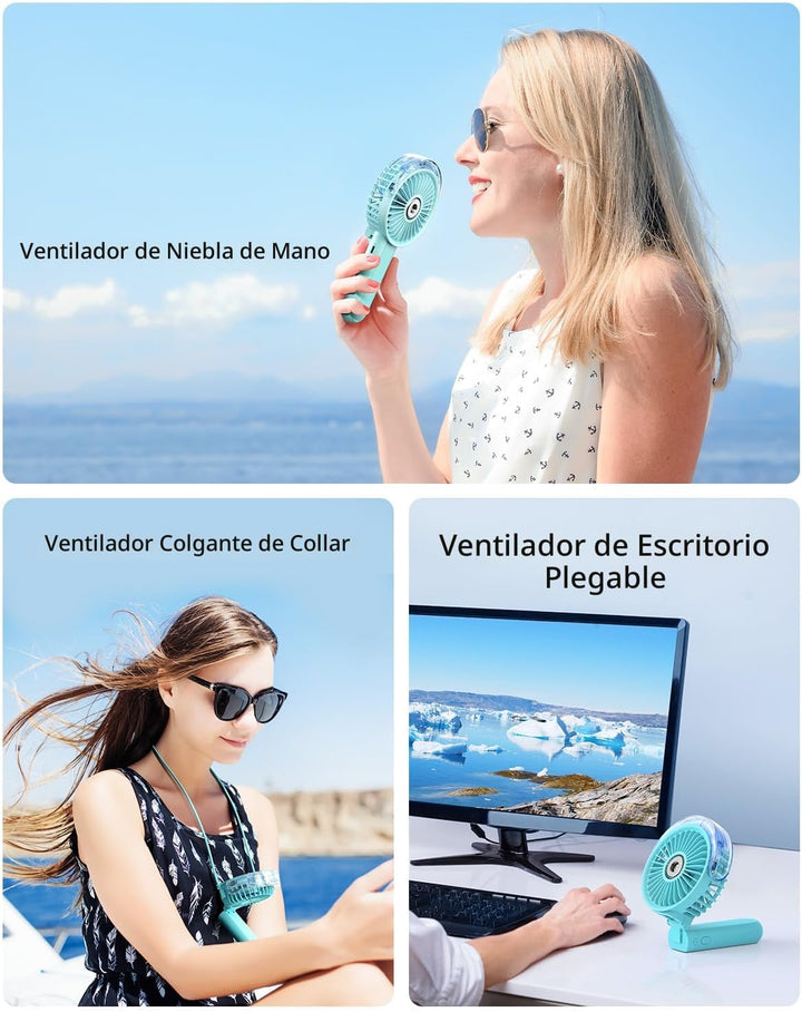 SWEETFULL Ventilador de nebulización portátil, ventilador personal...