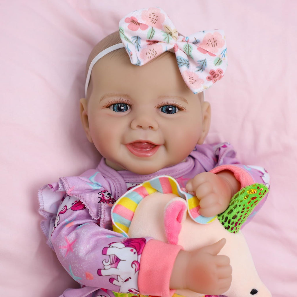 SCOM Muñeca de bebé niña, muñeca realista de cuerpo suave