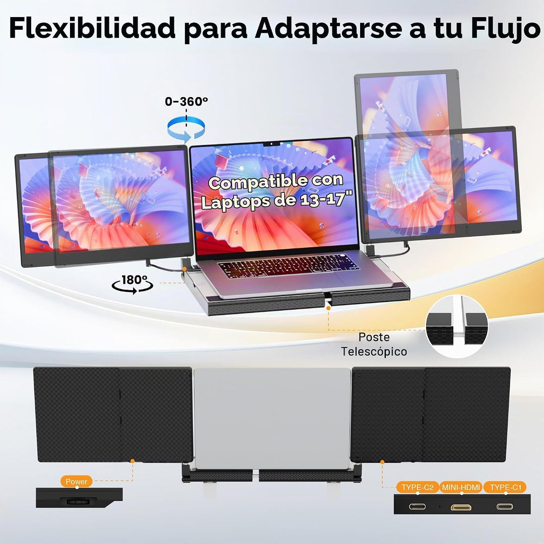 CIDETTY Extensor de pantalla de laptop mejorado, monitor portátil d...