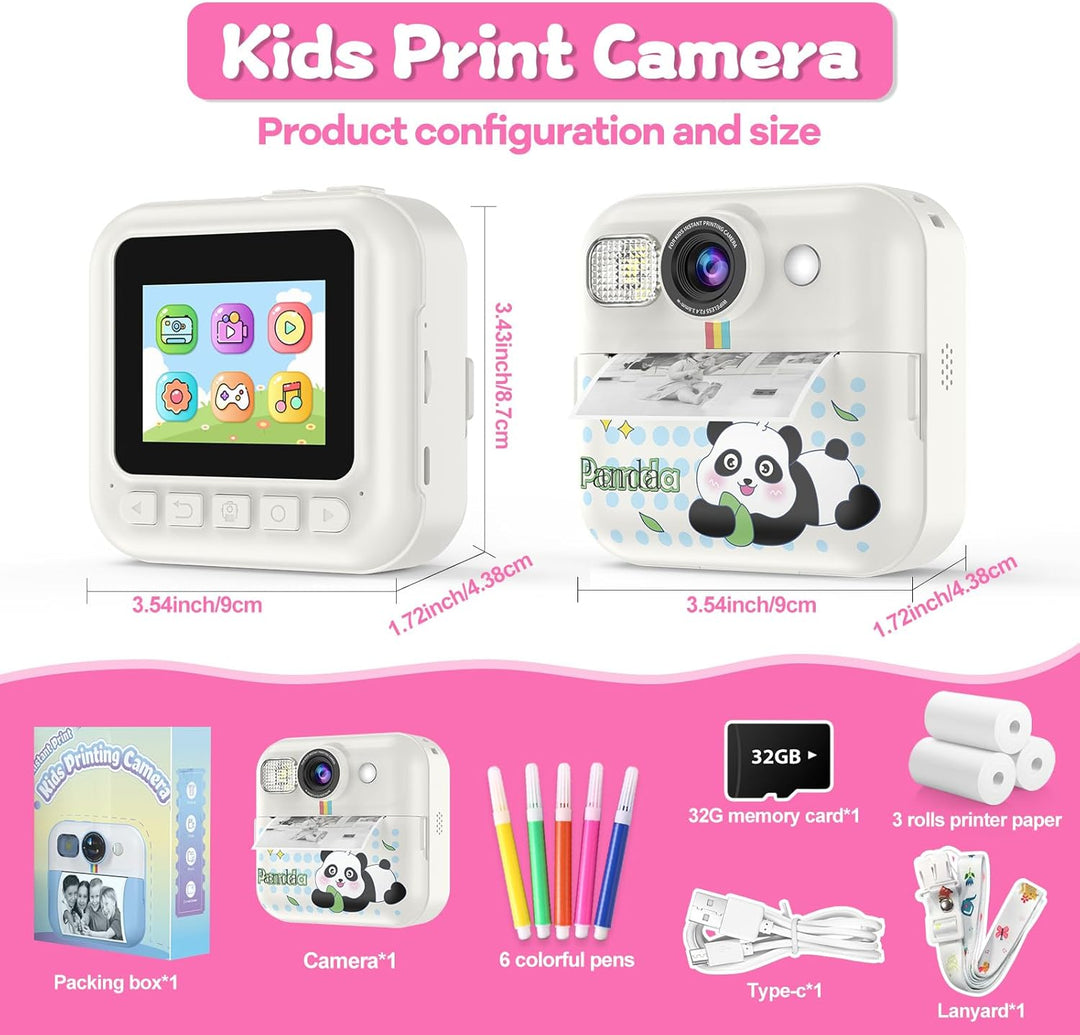 Cámara para Niños con Impresión Instantánea, Regalo de Navidad y Cu...