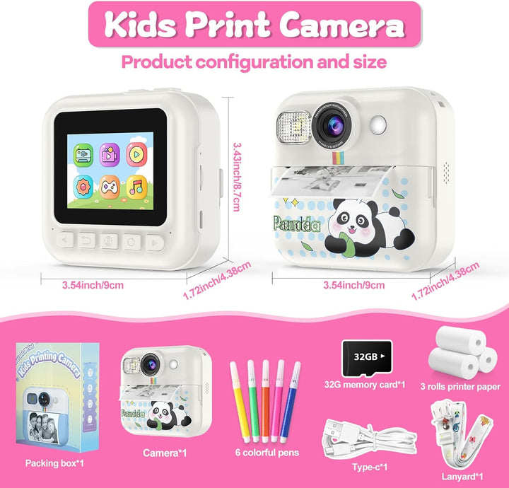 Cámara para Niños con Impresión Instantánea, Regalo de Navidad y Cu...