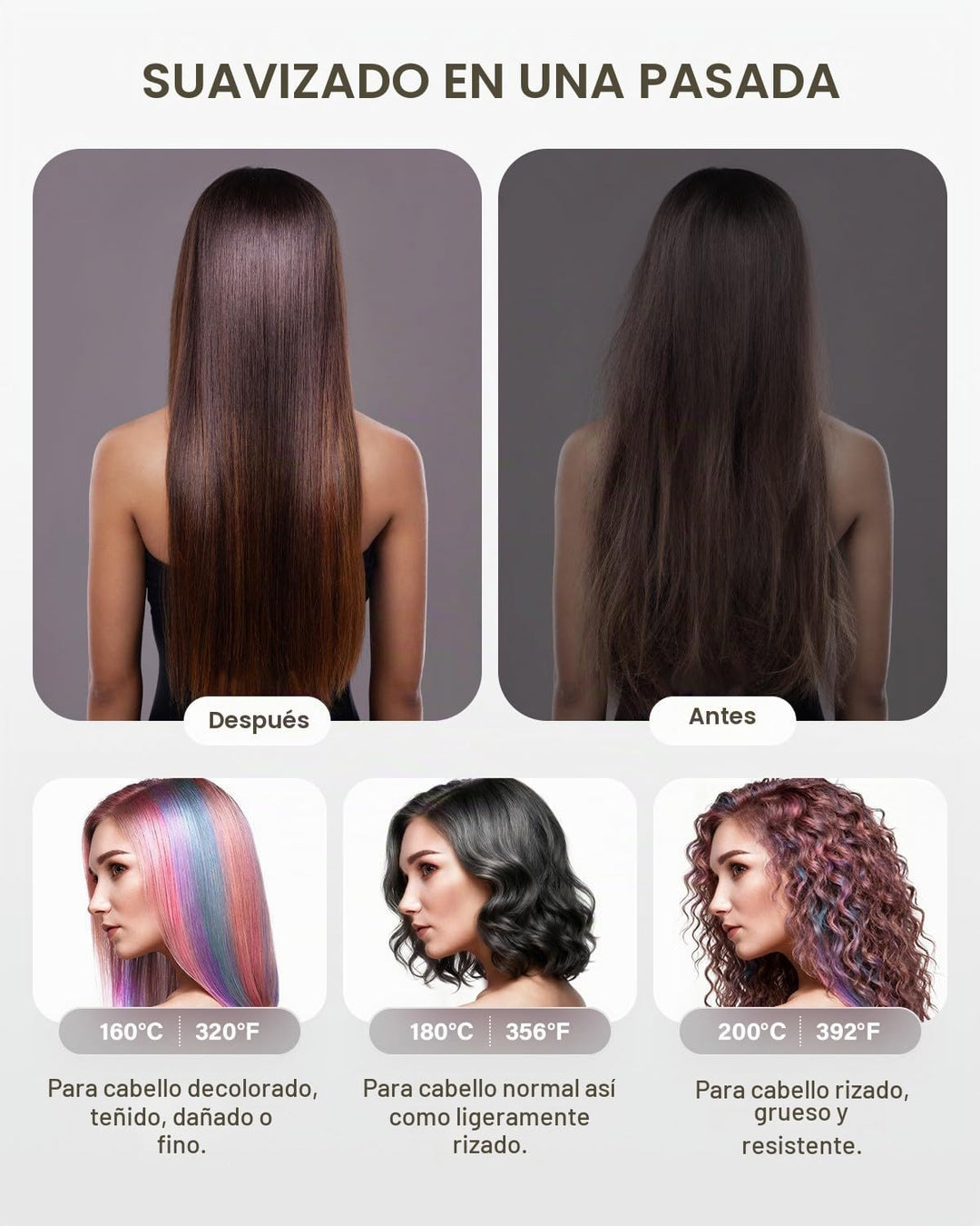 Cepillo Alisador de Pelo Inalámbrico, Cepillo de 2 en 1 para Rizar...