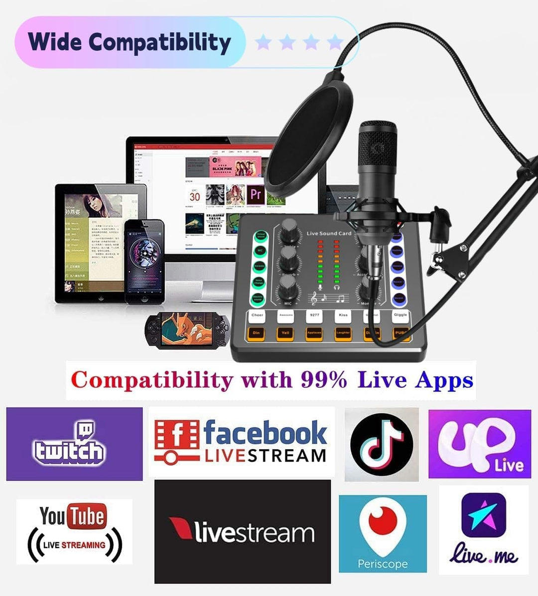 Paquete de equipo de podcast, paquete de estudio de grabación BM-80...