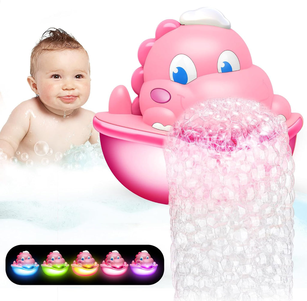 Baby Bath Toys Light Up Bath Bubble Machine con Colourful Light Bathtime Shower Bath Toys para Kids Ages 1-3 4-8 Birthday para Toddler Boys Girls