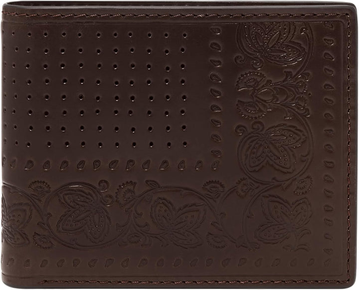 Fossil Men's Derrick Leather RFID-Blocking Bifold with Coin Poc...
