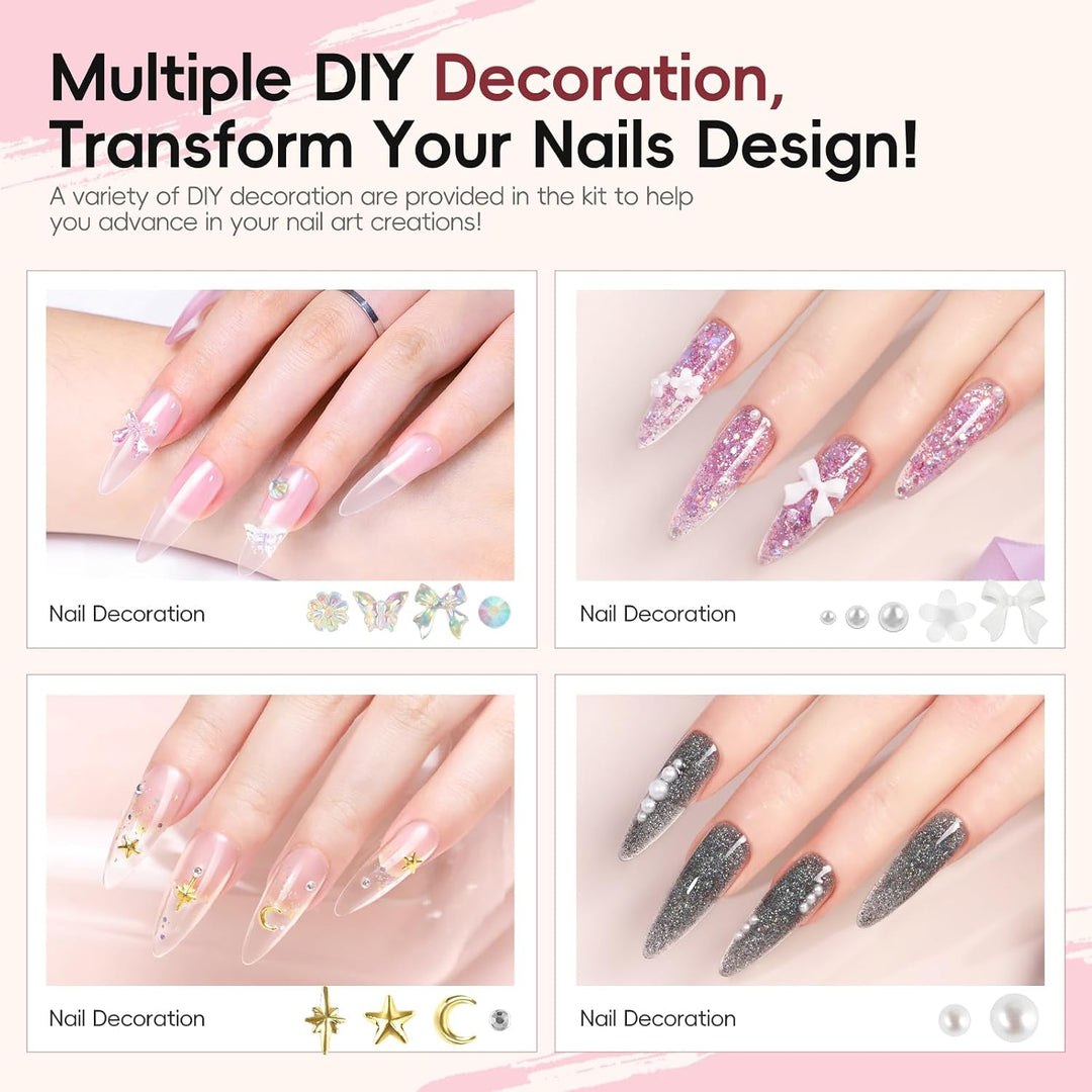 PEACECOLOR Kit de Iniciación de Gel Poly para Uñas de 24 Piezas con...