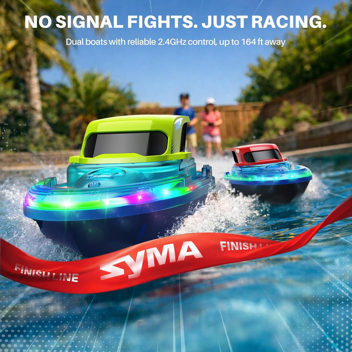 SYMA Paquete de 2 barcos RC para niños, barcos de control remoto pa...