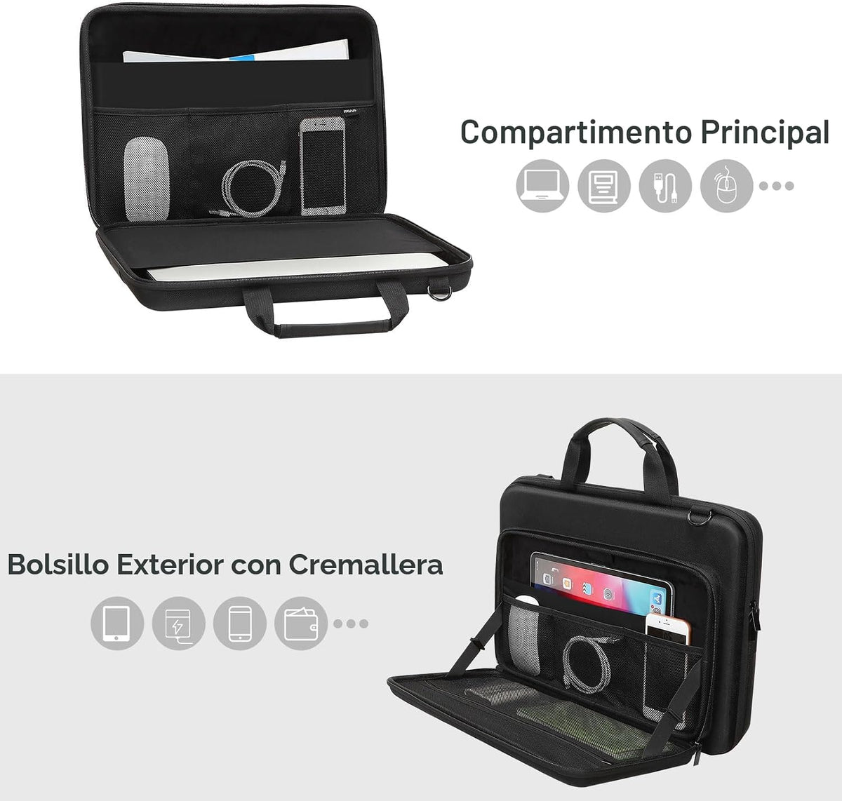 MOSISO Bolsa para computadora portátil para hombre, bolsa de comput...