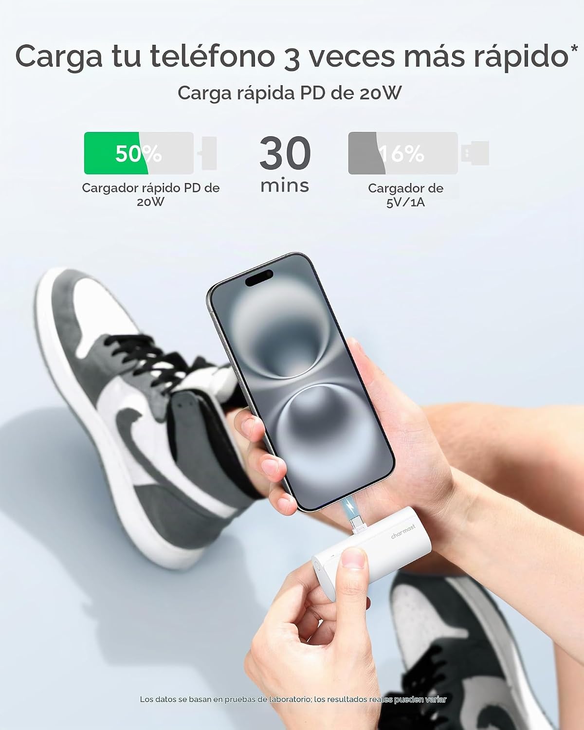 Cargador portátil charmast USB C para iPhone 17\/16\/15, paquete de...