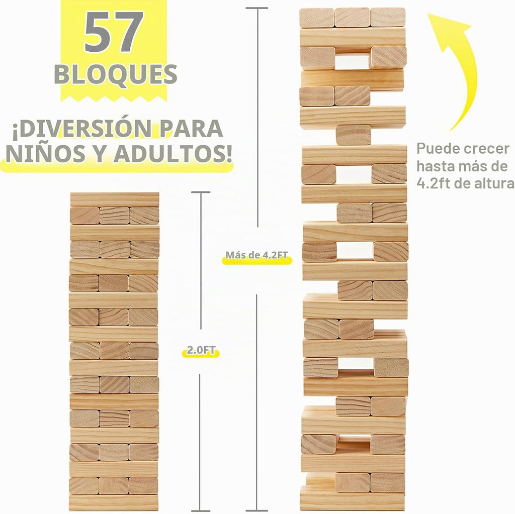 GOROCK Juego de torre gigante de volteo, juego de apilamiento de bloques de