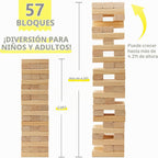 GOROCK Juego de torre gigante de volteo, juego de apilamiento de bloques de