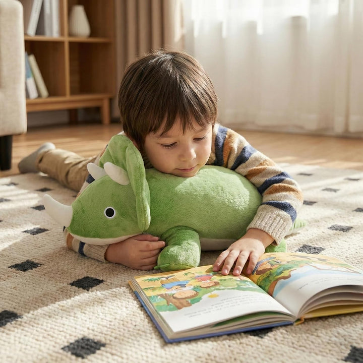WEIGEDU Dinosaurio Triceratops - Juguetes de peluche con ojos borda...