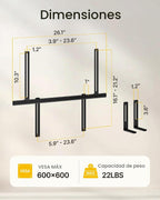 MonTEK - Soporte para barra de sonido debajo del televisor, se adapta a la