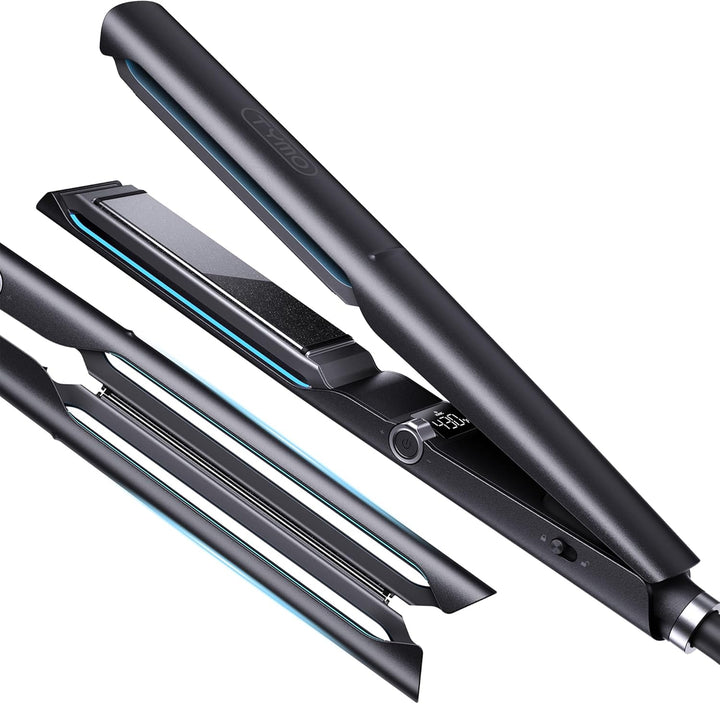 TYMO Plancha plana 2.0 para mujer, plancha de pelo 2 en 1 de largo...