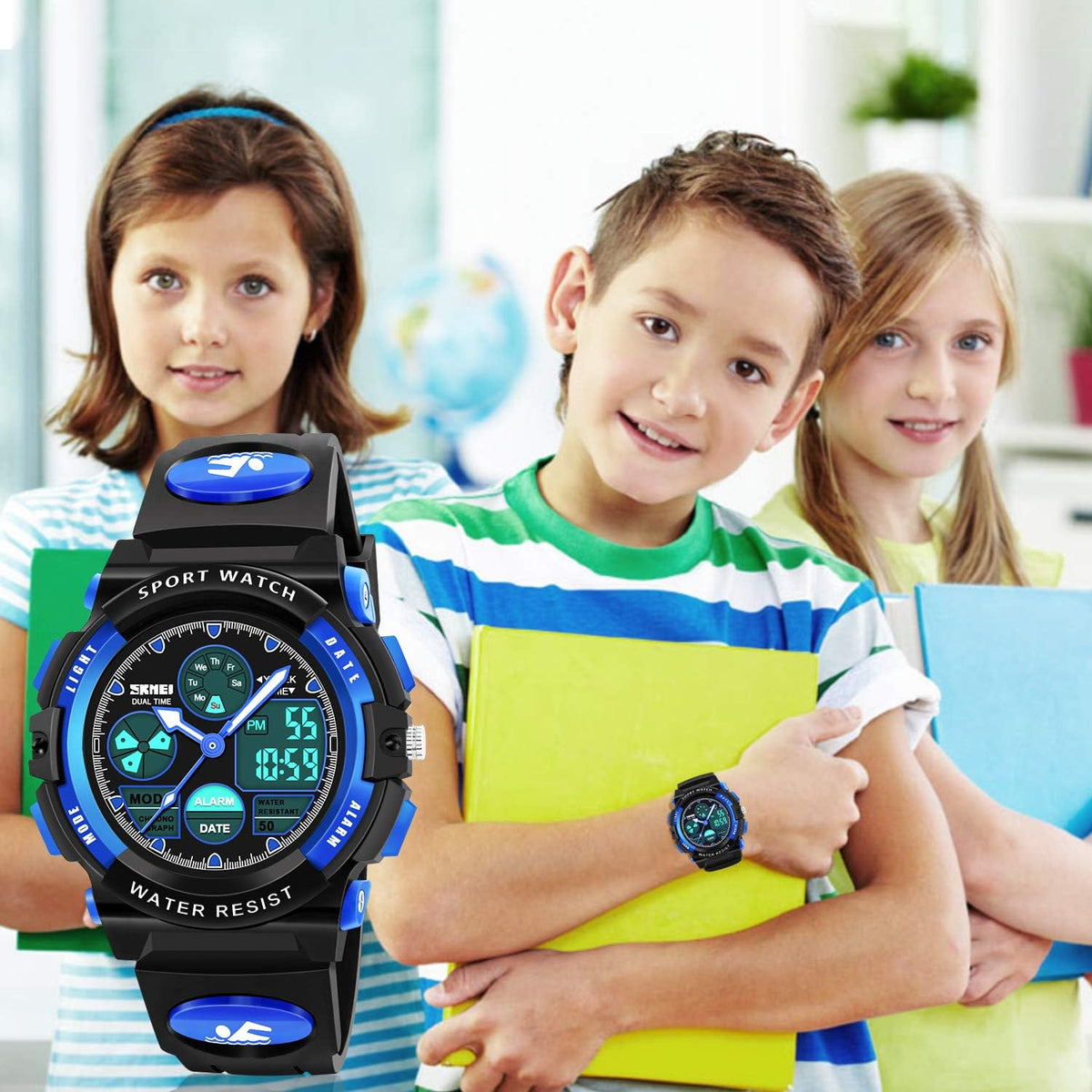 ATIMO Reloj impermeable multifunción LED para niños - Regalos para niños