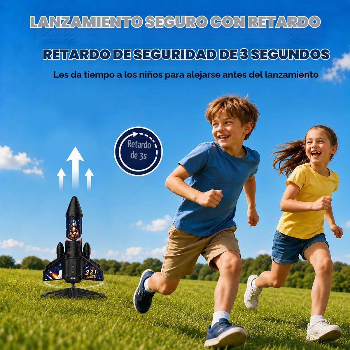 Lanzador de cohetes para niños, kits de cohetes modelo con juego