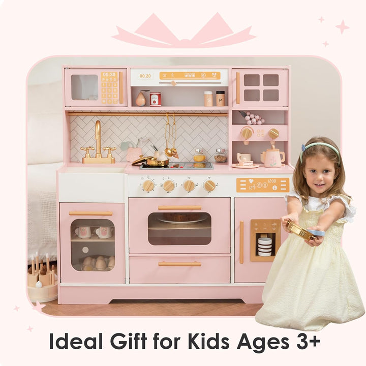 Cocina de Juguete de Madera Rosa para Niños - Electrodomésticos Rea...