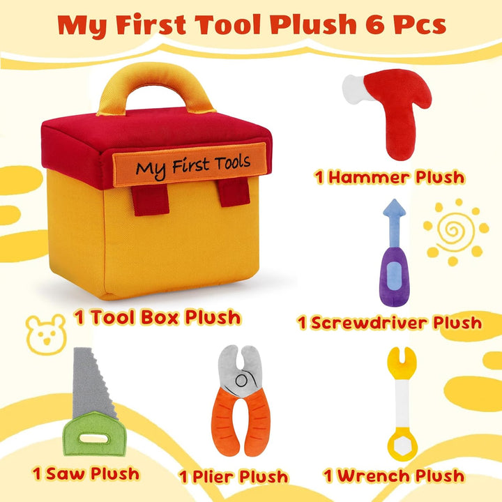 GERBIT My First Tool Set de peluche, caja de herramientas de peluch...