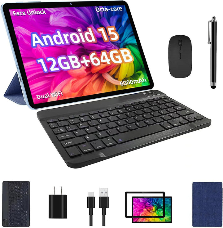 TUOHAITIME Tableta Android 15, 12GB+64GB+1TB Expandible, Paquete de...