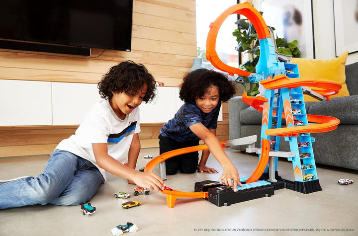 Hot Wheels Sky Crash Tower Track Set - Juego de pistas de torre de...