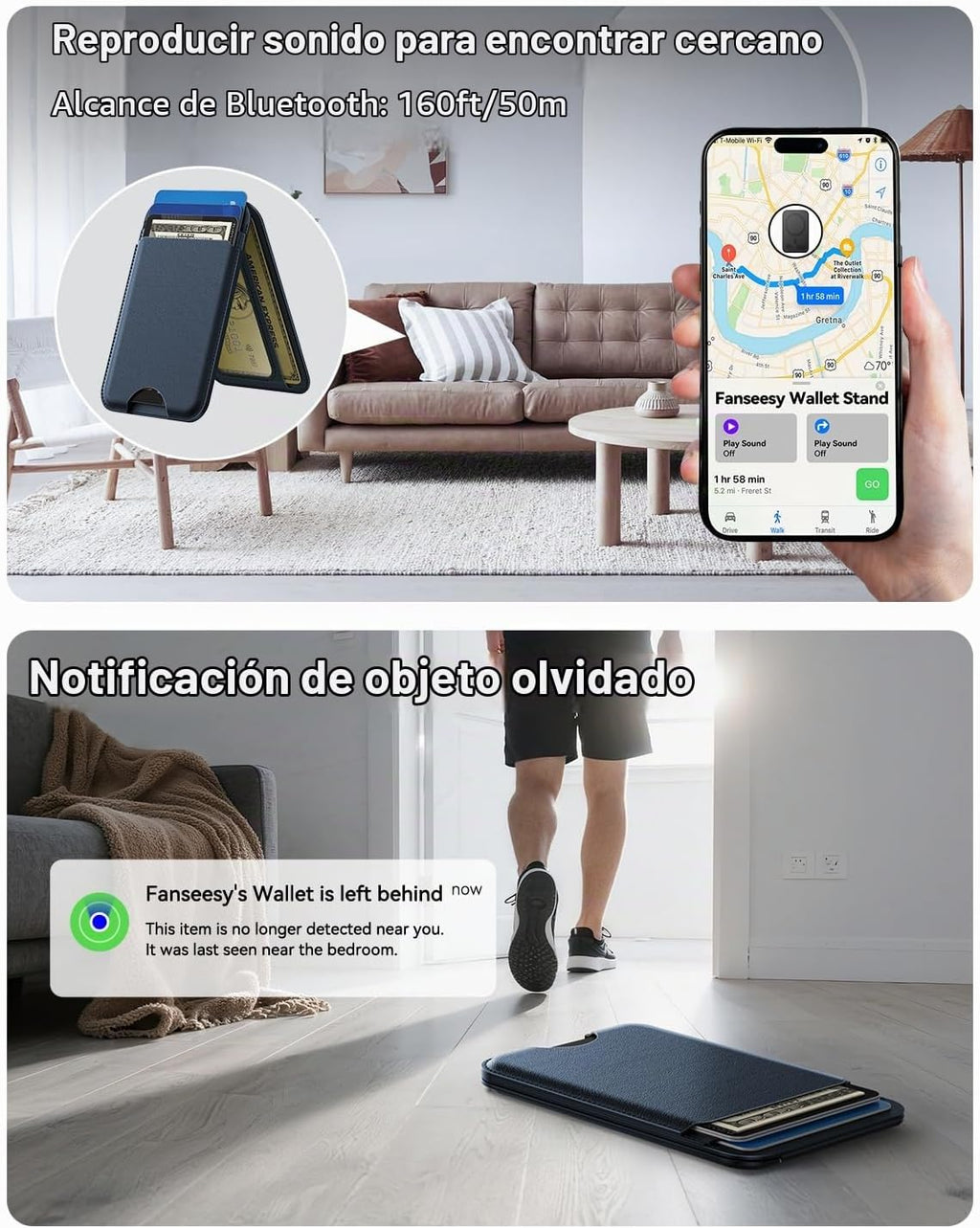 TWZKG para MagSafe Wallet, funciona con Apple Find My, 5 tarjetero con
