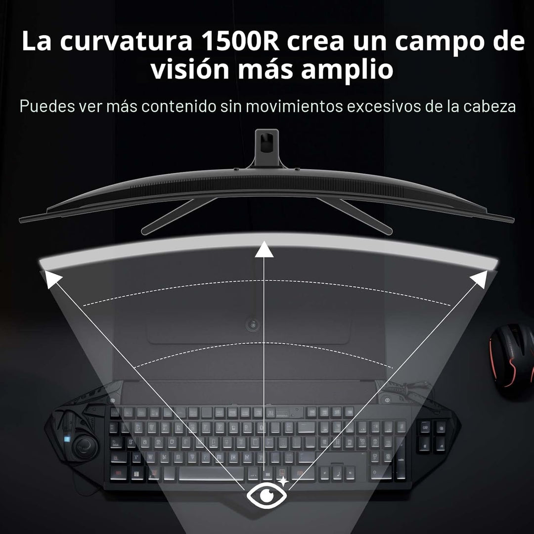 SANSUI Monitor de juegos curvo de 32 pulgadas WQHD 2560 x 1440 180H...