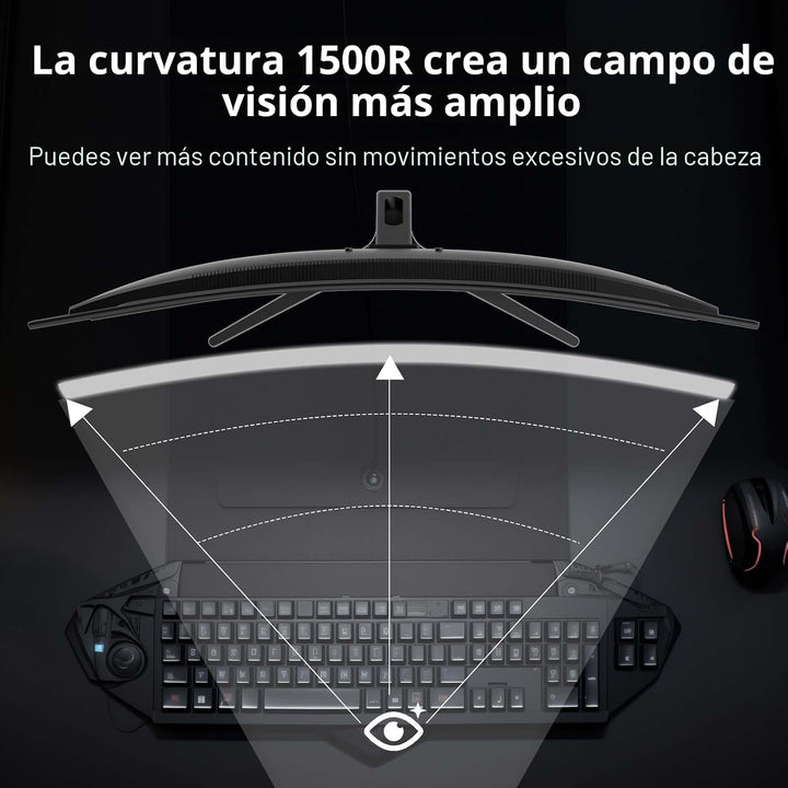 SANSUI Monitor de juegos curvo de 32 pulgadas WQHD 2560 x 1440 180H...