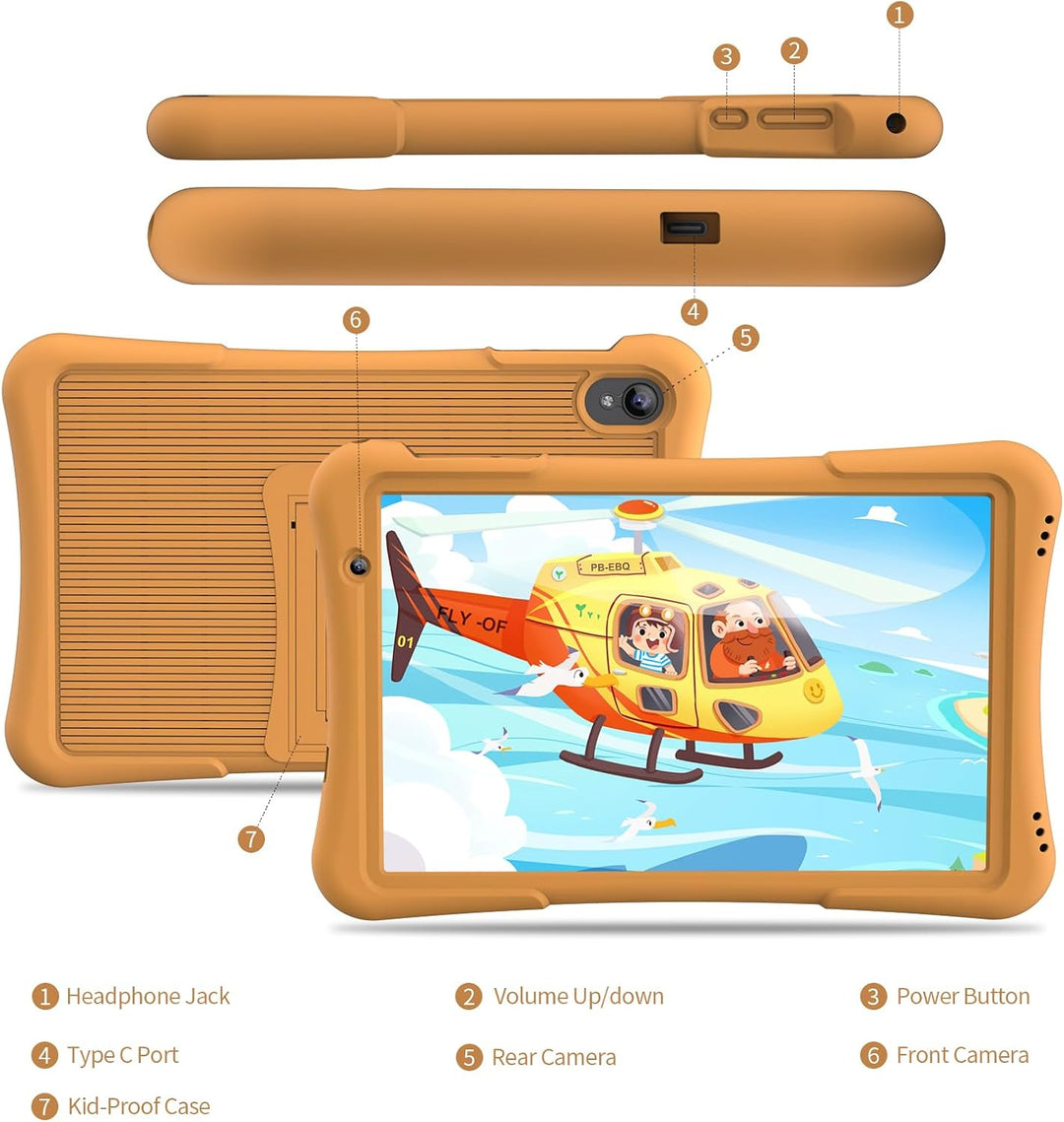 PRITOM Tableta para niños de 10 pulgadas Android 14, 32GB, Quad-Cor...