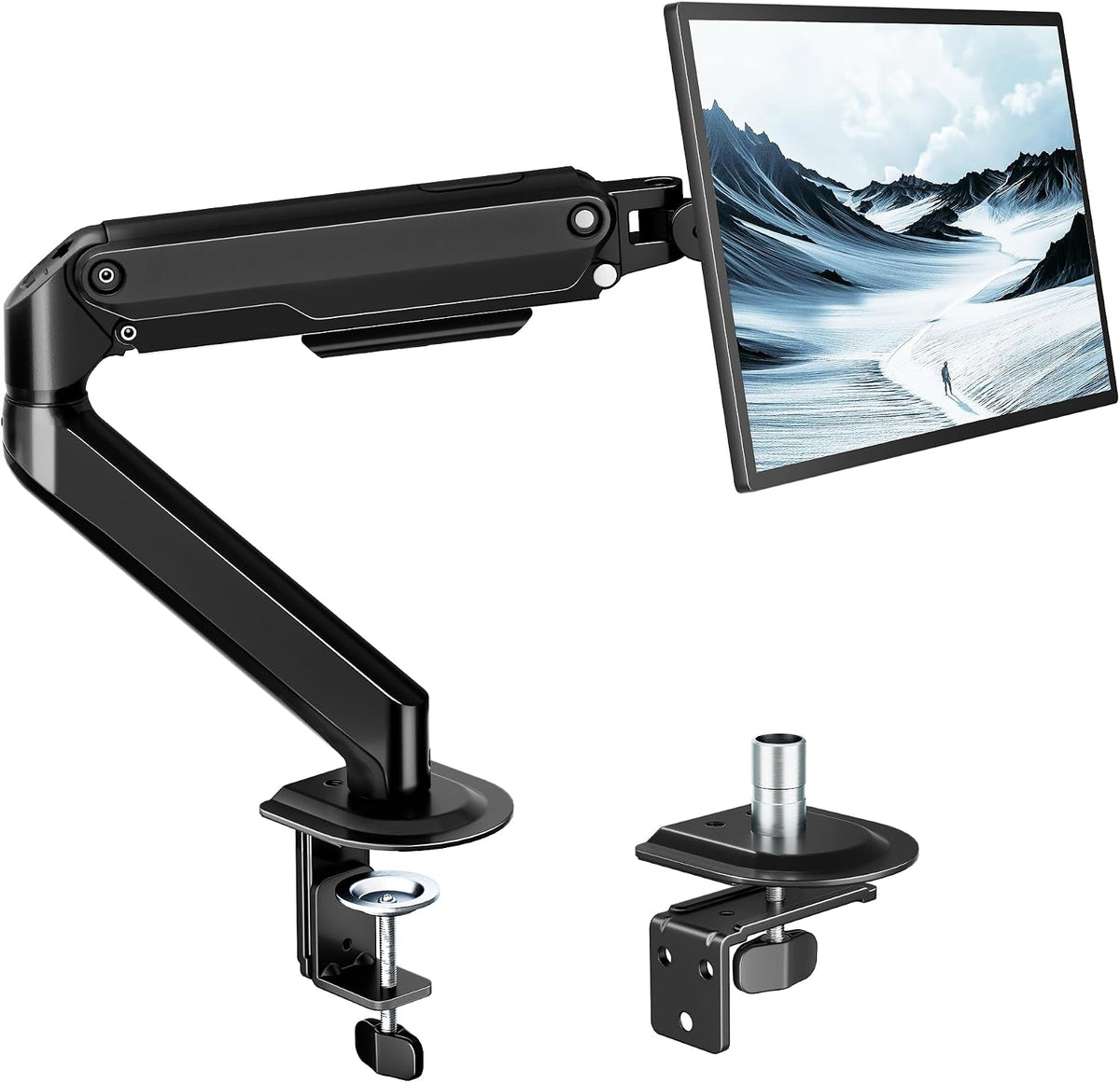 monTEK Brazo de monitor único, pantalla de 17 a 32 pulgadas, ajuste de