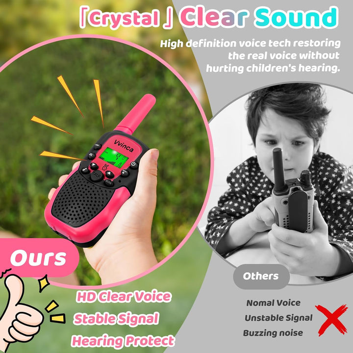 Vvinca Walkie Talkies para niños recargables paquete de 3, juguetes...