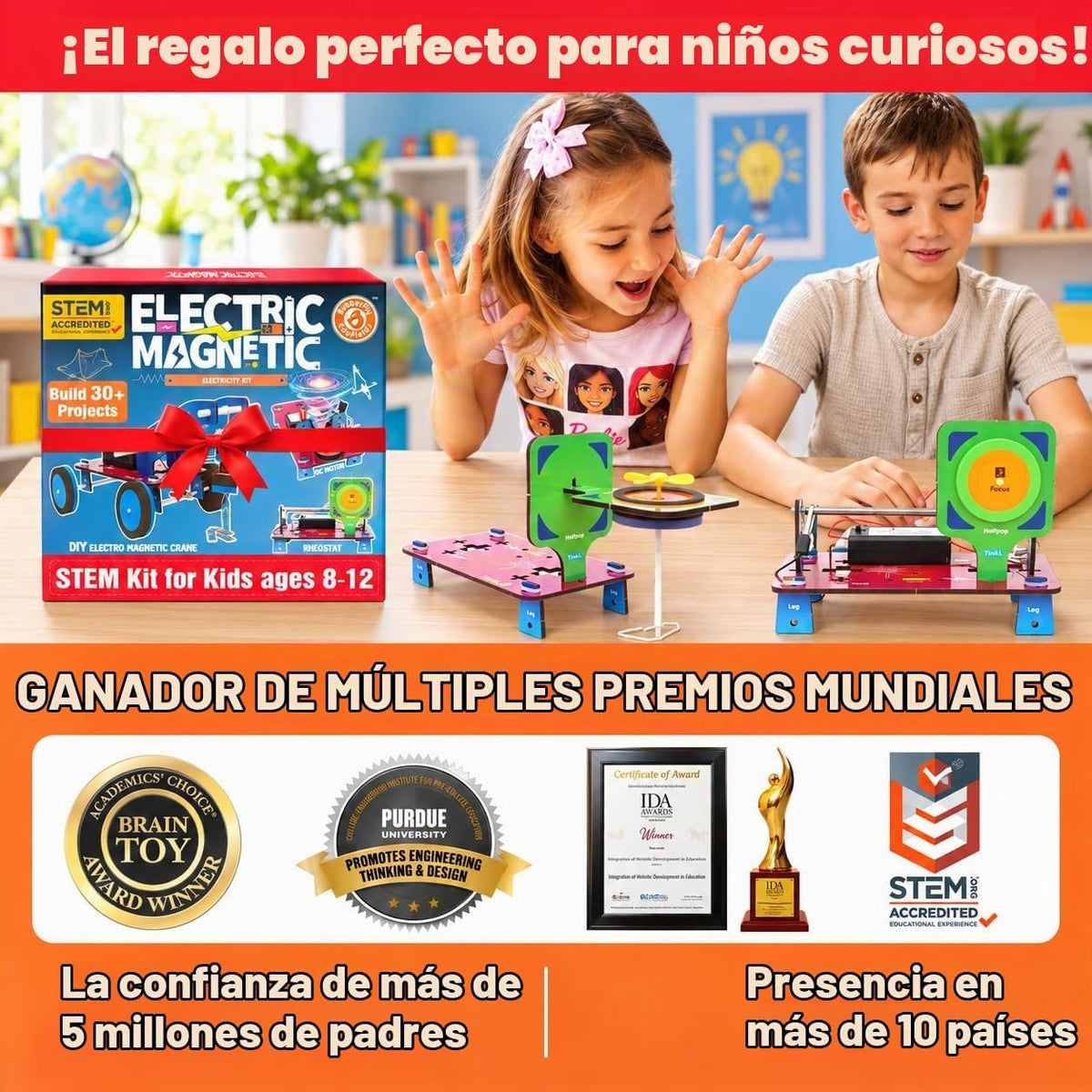 Butterfly EduFields 30in1 STEM Science Projects Kit para Kids Ages 8-10-12