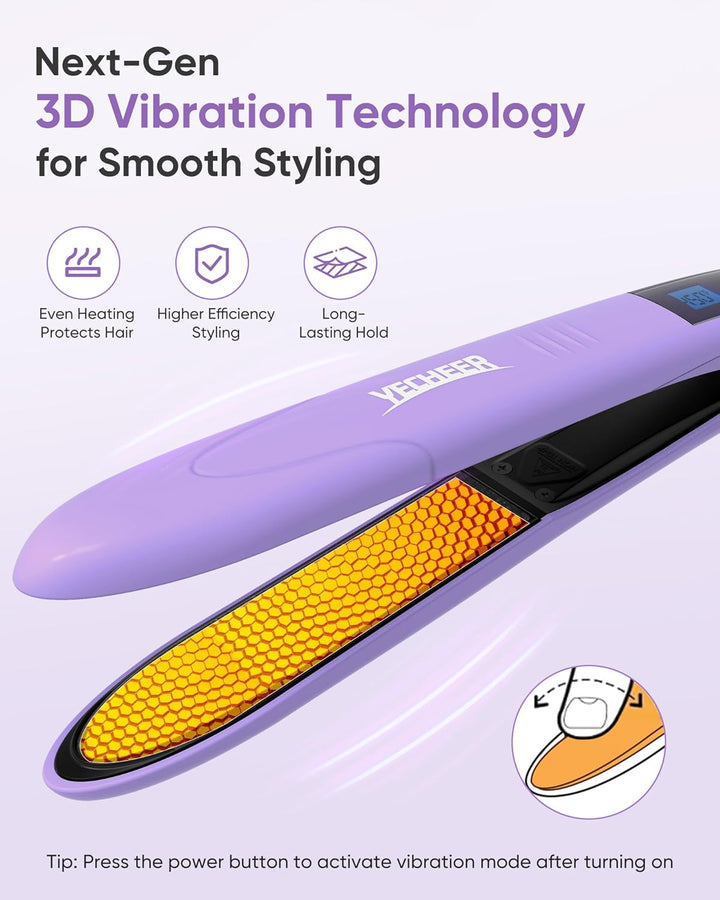 Plancha plana de cerámica de 1 pulgada con vibración sónica para me...