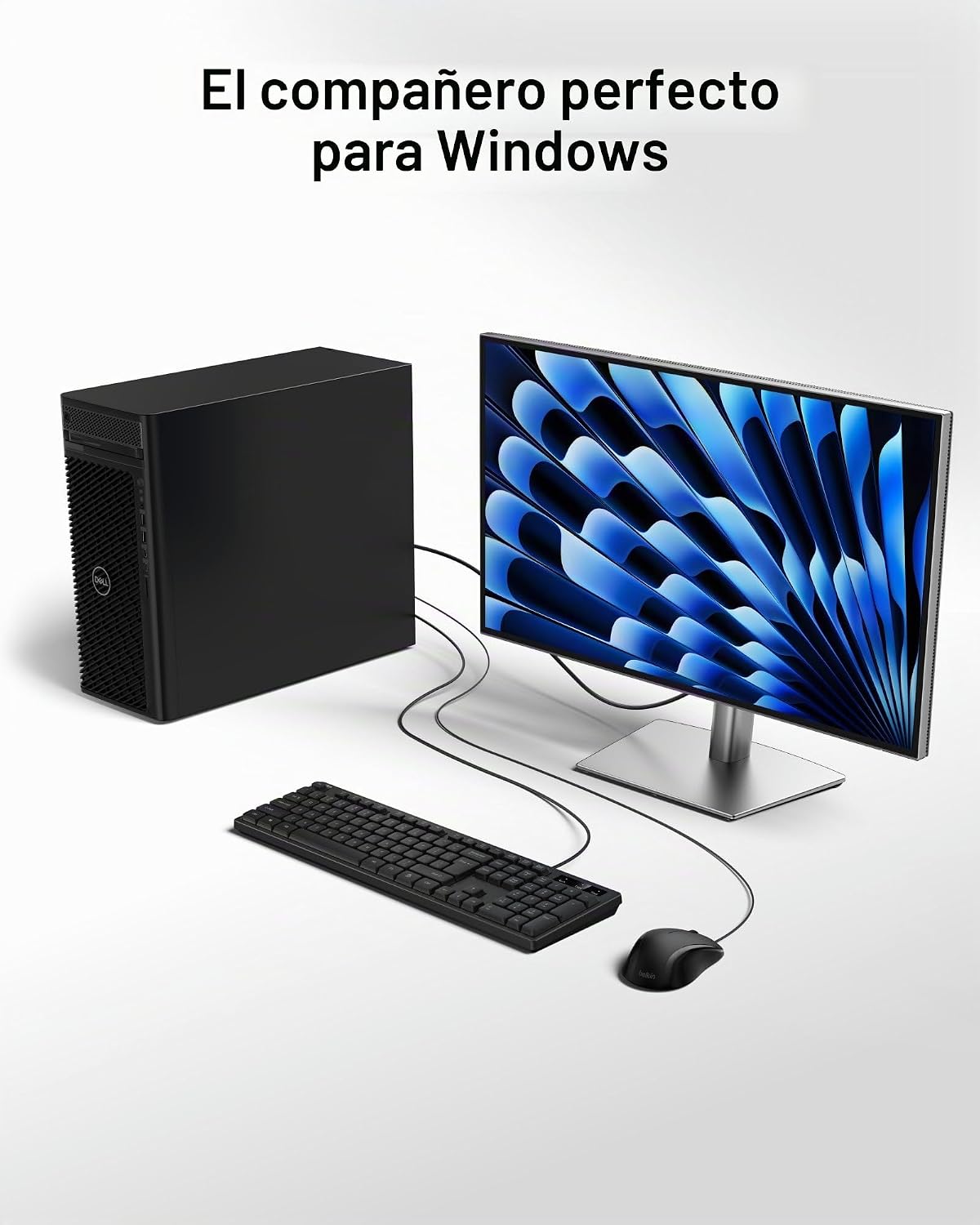 Belkin Combo de teclado y mouse con cable, diseño de EE. UU | Conex...