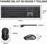 Combo de mouse y teclado inalámbricos, teclado de computadora de ta...