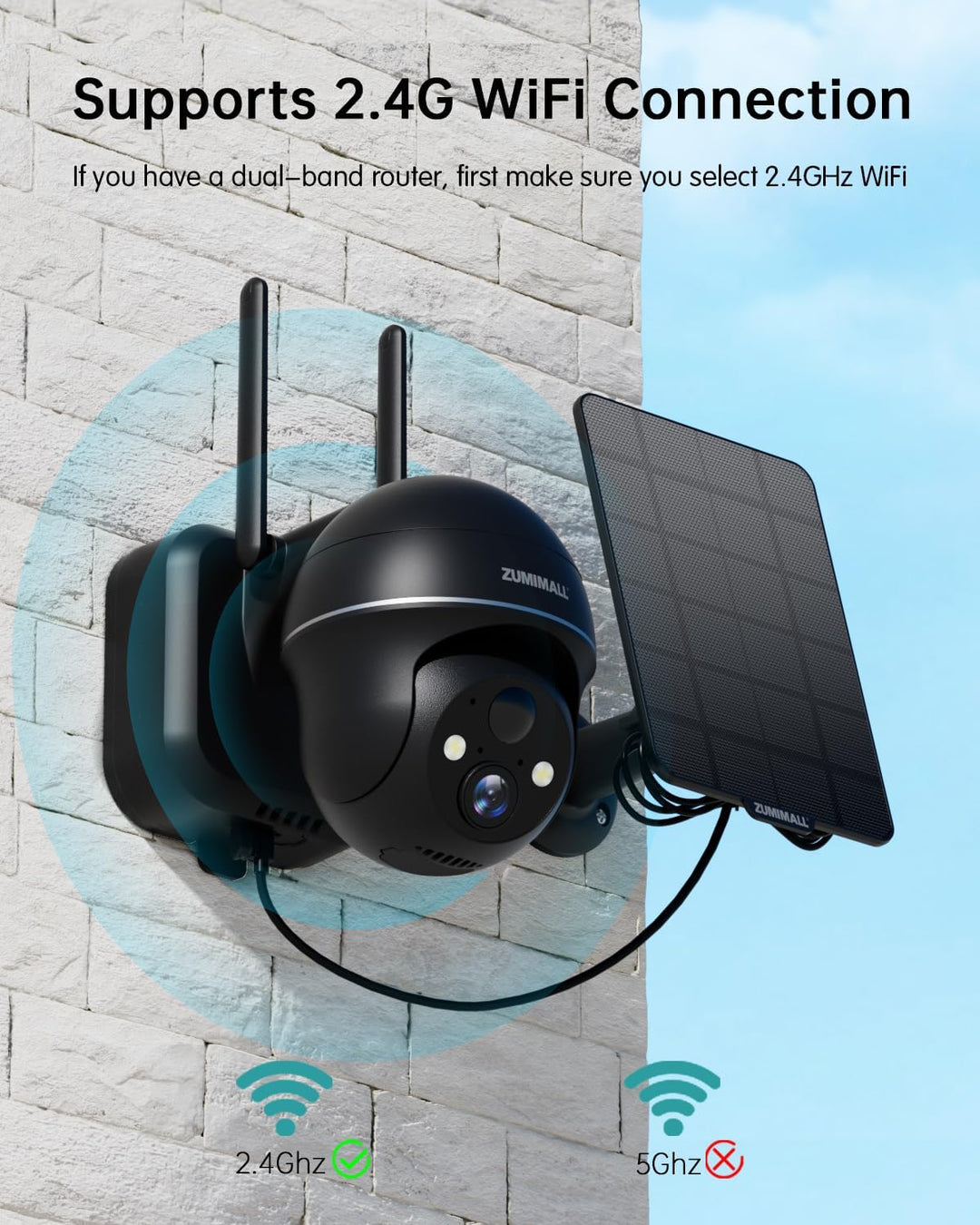 ZUMIMALL Cámaras de seguridad solares inalámbricas para exteriores,...