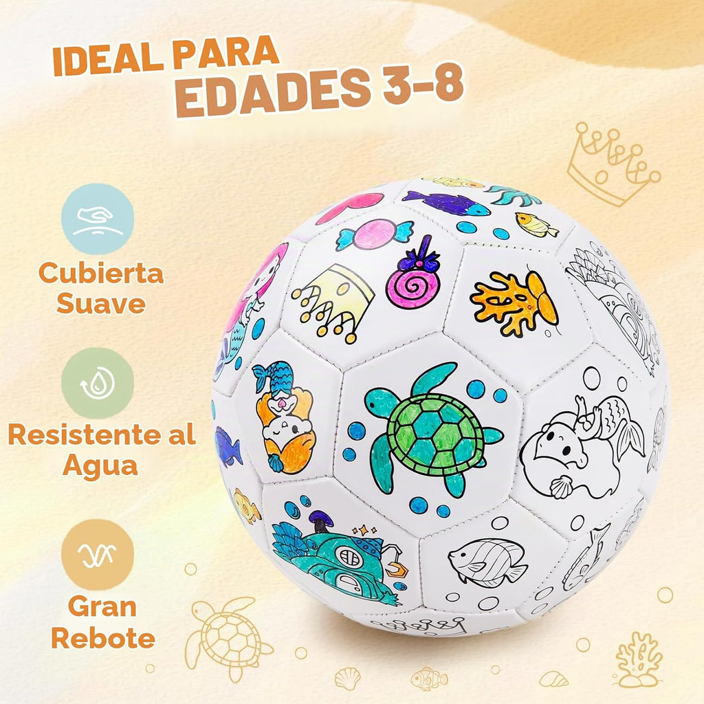 Colorea tu propia pelota de fútbol, juguetes de sirena, regalos de
