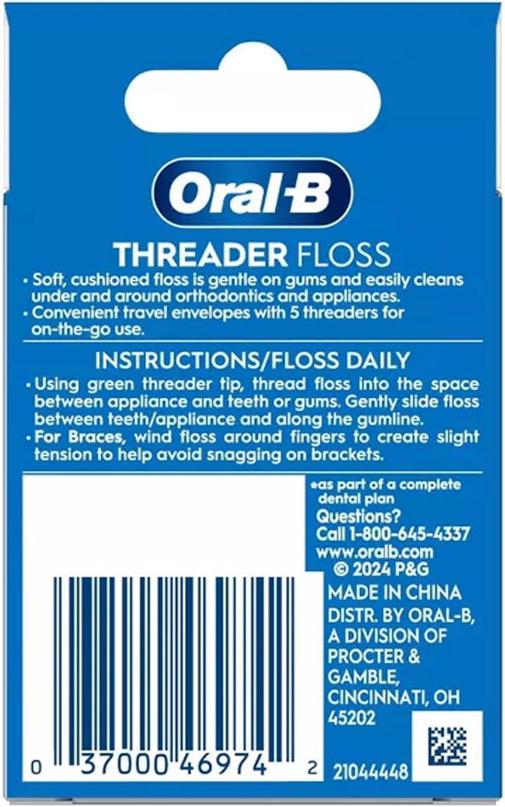 Oral-B Glide - Hilo dental para enhebrar, 30 unidades (paquete de 6)
