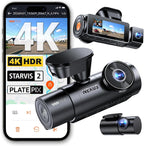 Vantrue N4 Pro S 4K Cámara de tablero de 3 canales, triple cámara STARVIS 2
