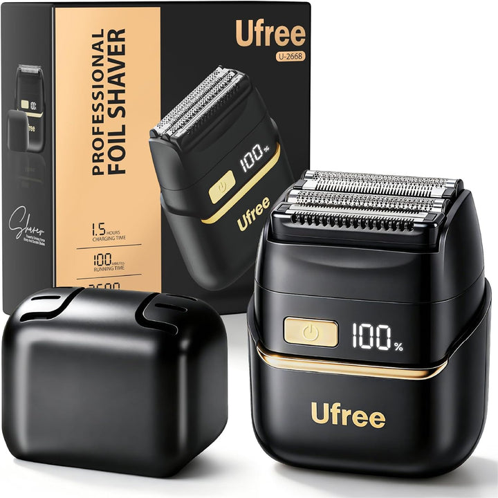 Ufree Afeitadoras eléctricas de aluminio para hombres, 4 cuchillas...
