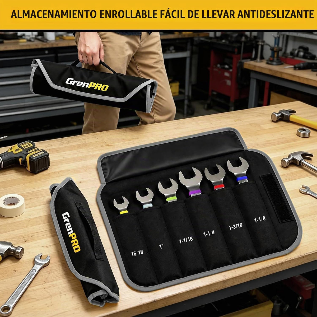 Juego de llaves SAE grandes de 15/16"-1-1/4", juegos de