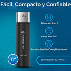 Brio Sistema de filtro de agua para debajo del fregadero de 11 pulgadas para grifo de cocina y baño, carcasa única de 3 etapas, filtros de 0.5 micrones PFAS, cloro, plomo, mercurio + | 10,000 galones o 2 años | Certificado NSF 42 y 372