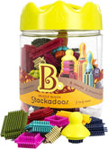 B. toys Bloques de cerdas, 68 bloques entrelazados en frasco, construcción