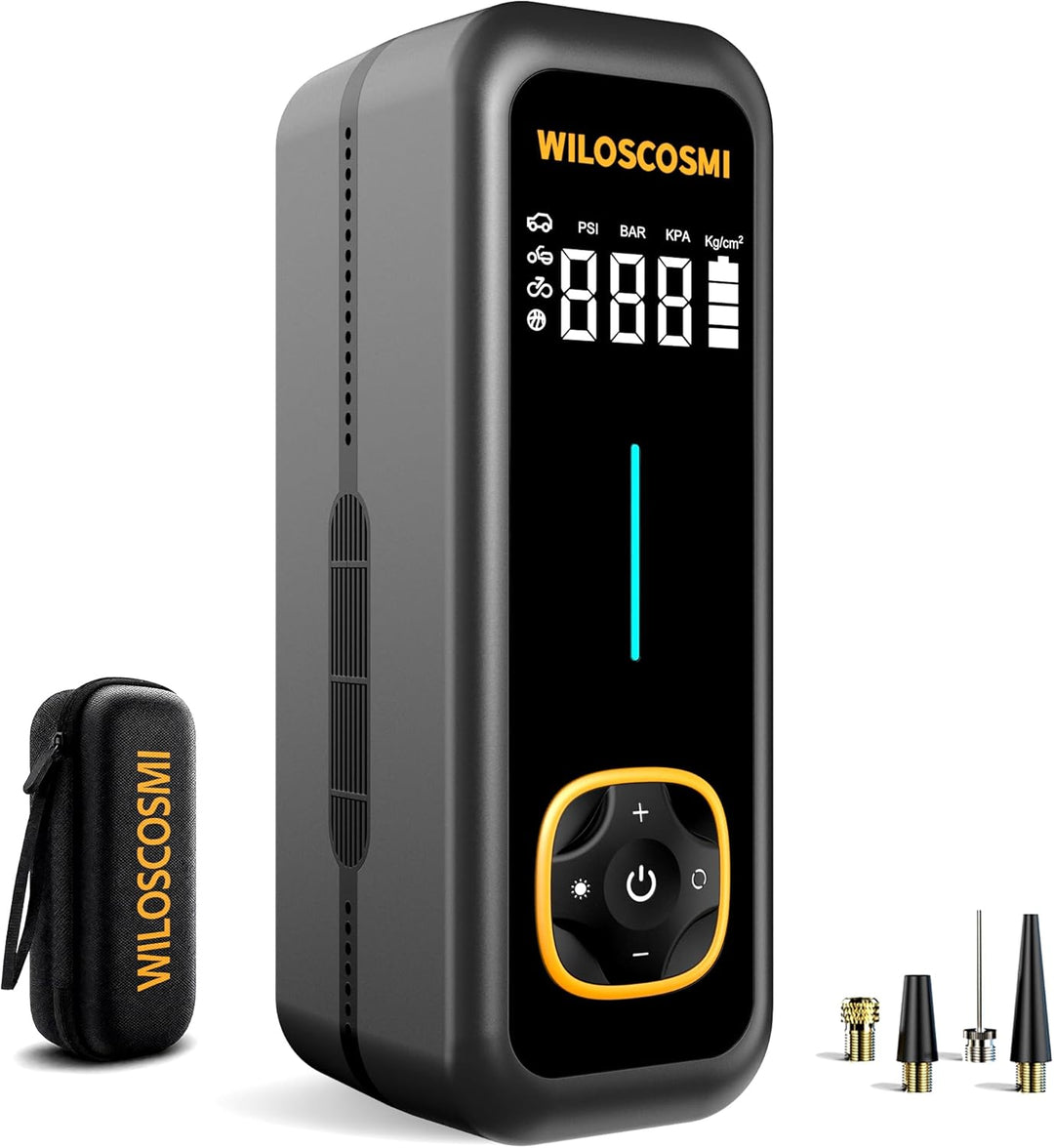 WILOSCOSMI Inflador de neumáticos, compresor de aire portátil, bomb...